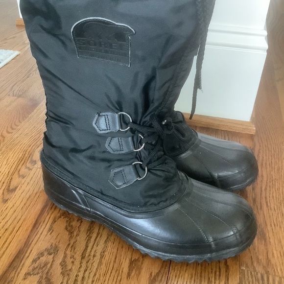 Sorel Kaufman Bear Snow Boot Black Womens Sz 9 - Picture 6 of 14